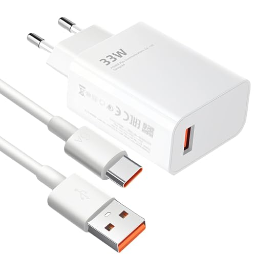 33W USB C Ladegerät mit 2m Kabel für Xiaomi Redmi Note 15/14 Pro 13/12 5G, Mi 13/12/11 Ultra, Poco X6 X5 X4 Pro, Pad 5/6 – Schnellladegerät Turbo Charge Adapter, Sichere und Schnelle Aufladung von SELURK