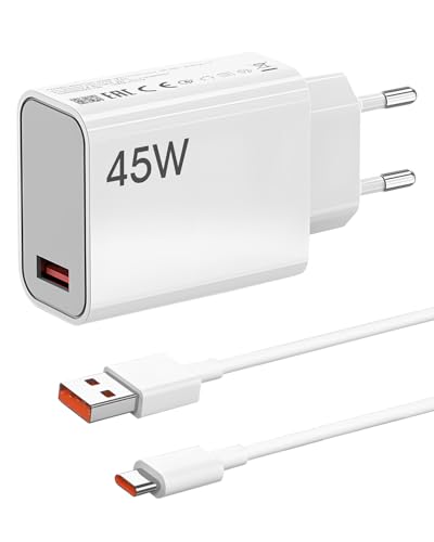 45W USB Ladegerät mit 6A Typ C Ladekabel 1M für Xiaomi Redmi Note 14 Pro 5G, 13 P ro, 12, 11, Poco X7 M7 Pro, Mi 11, Mi Pad 7, Schnellladegerät für Xiaomi Geräte, Power Adapter für USB C Geräte 45W USB Ladegerät mit 6A Typ C Ladekabel 1M für Xiaomi Redmi Note 14 Pro 5G, 13 P ro, 12, 11, Poco X7 M7 Pro, Mi 11, Mi Pad 7, Schnellladegerät für Xiaomi Geräte, Power Adapter für USB C Geräte von SELURK