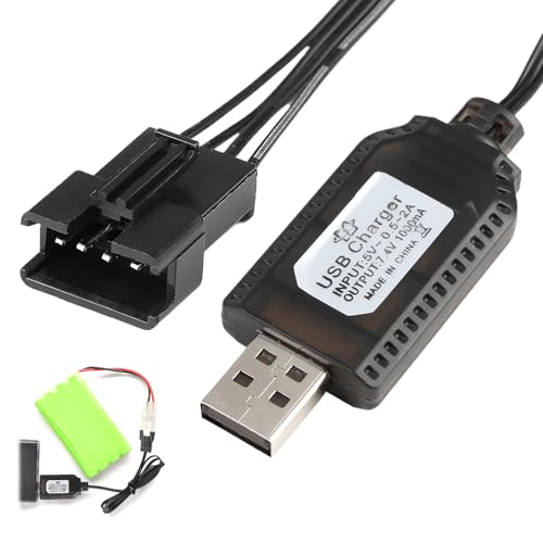 RC Ladekabel 7,4V LiPo Akku Ladegerät mit SM-4P Stecker, USB Ladekabel für RC Autos, Drohnen, Quadcopter & ferngesteuerte Spielzeuge – Inkl. Überladeschutz, LED-Anzeige & effizienter Ladeleistung von SELURK