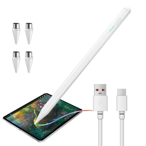 Stylus Pen für Touchscreens Android, Stylus Pencil für Tablet,Handy Stift Kompatibel mit SAM Sung/Huawei/i-Phone, Neigungsempfindlich, Universal Tablet Stift mit 4 Ersatzspitzen, Weiß Stylus Pen für Touchscreens Android, Stylus Pencil für Tablet,Handy Stift Kompatibel mit SAM Sung/Huawei/i-Phone, Neigungsempfindlich, Universal Tablet Stift mit 4 Ersatzspitzen, Weiß von SELURK
