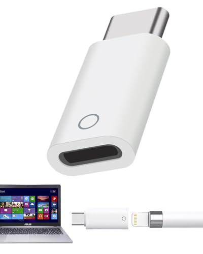 USB C Adapter für Apple Pencil 1. Generation – Ladeadapter für Apple Pencil 1 auf USB C, kompatibel mit iPad 10. Gen 2022, kabelloser Ladeanschluss, Bluetooth-Kopplung unterstützt, kompakt und tragbar von SELURK