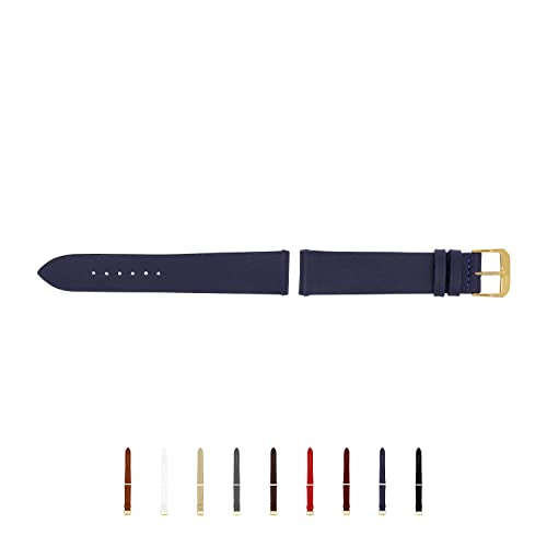 SELVA Uhrenarmband, 14-24 mm, Leder, zum Wechseln, Ersatzarmband für Smartwatch, Made in Germany, Größe:14 mm, Farbe:Ozeanblau mit Goldener Schließe SELVA Uhrenarmband, 14-24 mm, Leder, zum Wechseln, Ersatzarmband für Smartwatch, Made in Germany, Größe:14 mm, Farbe:Ozeanblau mit Goldener Schließe von SELVA