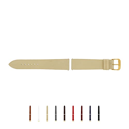 SELVA Uhrenarmband, 14-24 mm, Leder, zum Wechseln, Ersatzarmband für Smartwatch, Made in Germany, Größe:22 mm, Farbe:Sand mit Goldener Schließe SELVA Uhrenarmband, 14-24 mm, Leder, zum Wechseln, Ersatzarmband für Smartwatch, Made in Germany, Größe:22 mm, Farbe:Sand mit Goldener Schließe von SELVA