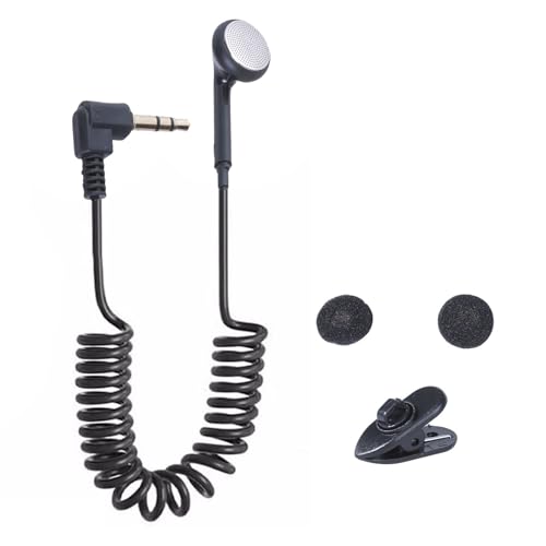 Dehnbares Kabel, Standard-Kopfhörer, 3,5-mm-Anschluss, einseitiger In-Ear-Ohrhörer mit Schwammabdeckung zum Laufen und Radfahren von SELiLe