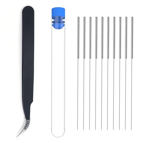 3D Drucker Nozzle Cleaning Needles,3D Drucker Düse Reinigung Kit,Drucker Düsen Reinigungsnadel,Edelstahl Düsenbohrer Extruderdüsen,10 Stücke 0.4mm für 3D-Druckdüsen-Reinigung von SEMINISMAR