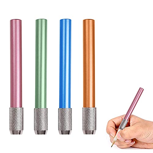 4 Stücke Bleistiftverlängerung Bleistift Extender Halter für Bleistift, Verstellbar Aluminiumlegierung Aluminium Bleistift Extender Halter für Color Bleistifte & Kugelschreiber Extender (4PCS) von SEMINISMAR