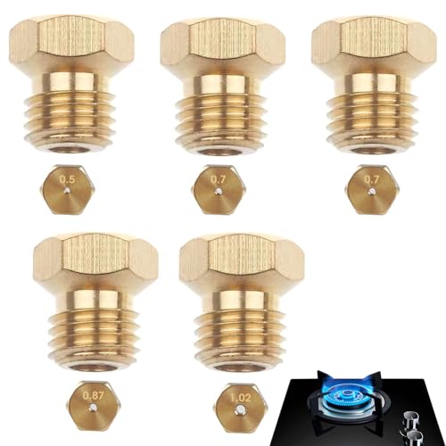5Pcs Gasdüsen für Gasgrill,Universal-Gasdüsen-Einspritzdüsen Für LPG-Propangasbrenner,Gas Nozzles,Gasherd Düsen für Propangas,Düsen,Messing Düsen,0.5mm, 2×0.7mm,0.87mm,1.02mm 5Pcs Gasdüsen für Gasgrill,Universal-Gasdüsen-Einspritzdüsen Für LPG-Propangasbrenner,Gas Nozzles,Gasherd Düsen für Propangas,Düsen,Messing Düsen,0.5mm, 2×0.7mm,0.87mm,1.02mm von SEMINISMAR