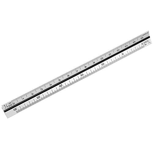 Aluminium Dreikantlineal aus hochwertigem eloxiertem Aluminium garantiert ein exaktes Messen und Zeichen (17 cm) von SEMPLIX