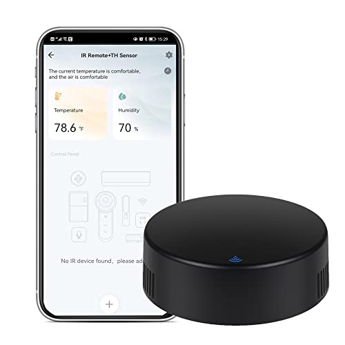 【Smart IR Fernbedienung】 Universal WiFi Infrarot-Fernbedienung mit Temperatur-Feuchtigkeitssensor, App&Sprachsteuerung, 3in1 WiFi Thermometer Hygrometer, kompatibel mit Alexa, Google Assistant von SENCKIT