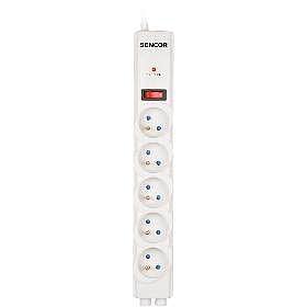 SENCOR SSP 530 Überspannungsschutz, 5x Steckdose, 16 A / 250 V, Länge 1,5m von SENCOR