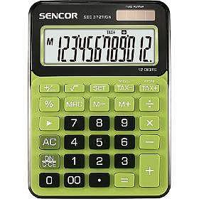 Sencor SEC 372T/GN Tischrechner, Extra großes 12-stelliges Display, MwSt.-Berechnungen, Korrekturtaste, Wurzelberechnung, Prozentrechnung, calculator, grün von SENCOR