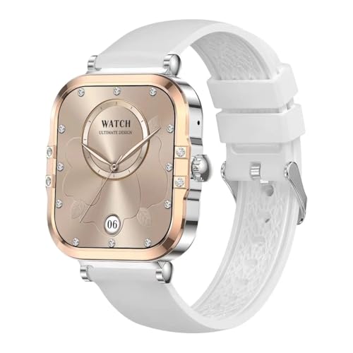 SEND UP Neu 2025 1.75 Zoll HD AMOLED Farbbildschirm 390 * 450 mit NFC Menstruationsmanagement Smartwatch für Damen (Weiß) von SEND UP