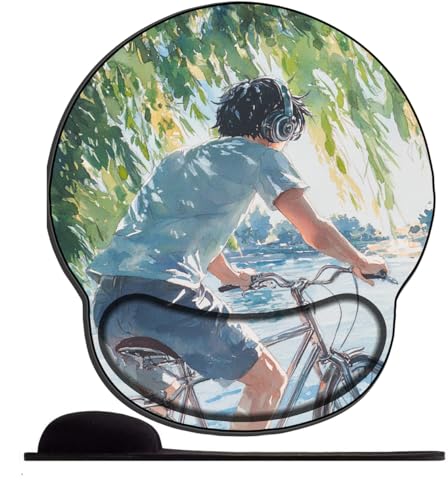 Mauspad mit Gelkissen Ergonomisches Junge auf einem Fahrrad Mousepad mit Handauflage Gel Mauspads mit Handgelenkauflage für Computer Laptop Offfice Heim Mauspad mit Gelkissen Ergonomisches Junge auf einem Fahrrad Mousepad mit Handauflage Gel Mauspads mit Handgelenkauflage für Computer Laptop Offfice Heim von SENDJJ