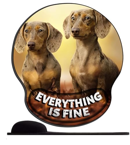 Mauspad mit Gelkissen Ergonomisches Zwei einsame Tierhunde Mousepad mit Handauflage Gel Mauspads mit Handgelenkauflage für Computer Laptop Offfice Heim von SENDJJ
