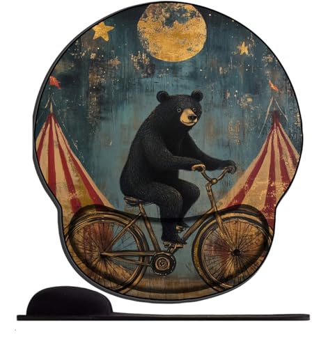 Mauspad mit Handauflage Bär auf einem Fahrrad Mousepad Ergonomische Gelkissen Mouse Mat Katze Handgelenkauflage für Alle Maus Offfice Heim Computer Laptop Mauspad mit Handauflage Bär auf einem Fahrrad Mousepad Ergonomische Gelkissen Mouse Mat Katze Handgelenkauflage für Alle Maus Offfice Heim Computer Laptop von SENDJJ