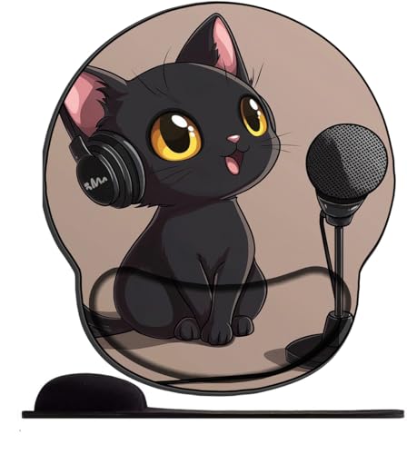 Mauspad mit Handauflage Kopfhörer Black Cat Diva Mousepad Ergonomische Gelkissen Mouse Mat Katze Handgelenkauflage für Alle Maus Offfice Heim Computer Laptop Mauspad mit Handauflage Kopfhörer Black Cat Diva Mousepad Ergonomische Gelkissen Mouse Mat Katze Handgelenkauflage für Alle Maus Offfice Heim Computer Laptop von SENDJJ
