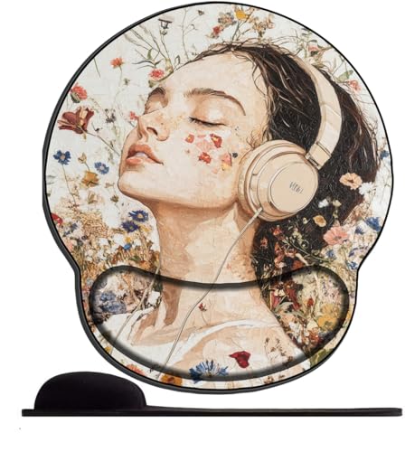 Mauspad mit Handauflage Mädchen mit Kopfhörern Mousepad Ergonomische Gelkissen Mouse Mat Katze Handgelenkauflage für Alle Maus Offfice Heim Computer Laptop Mauspad mit Handauflage Mädchen mit Kopfhörern Mousepad Ergonomische Gelkissen Mouse Mat Katze Handgelenkauflage für Alle Maus Offfice Heim Computer Laptop von SENDJJ