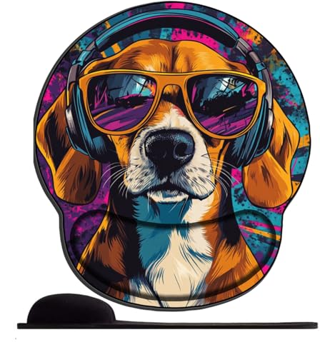 SENDJJ Ergonomisches Mauspad mit Handgelenkauflage Hund mit Sonnenbrille und Kopfhörer Mauspad mit Handauflage Gaming Mauspad Anti- Sehnenscheidenprobleme für Computer und Laptop SENDJJ Ergonomisches Mauspad mit Handgelenkauflage Hund mit Sonnenbrille und Kopfhörer Mauspad mit Handauflage Gaming Mauspad Anti- Sehnenscheidenprobleme für Computer und Laptop von SENDJJ