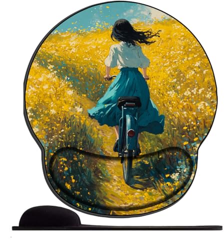 SENDJJ Ergonomisches Mauspad mit Handgelenkauflage Mädchen auf einem Fahrrad in einem Blumenfeld Mauspad mit Handauflage Gaming Mauspad Anti- Sehnenscheidenprobleme für Computer und Laptop SENDJJ Ergonomisches Mauspad mit Handgelenkauflage Mädchen auf einem Fahrrad in einem Blumenfeld Mauspad mit Handauflage Gaming Mauspad Anti- Sehnenscheidenprobleme für Computer und Laptop von SENDJJ