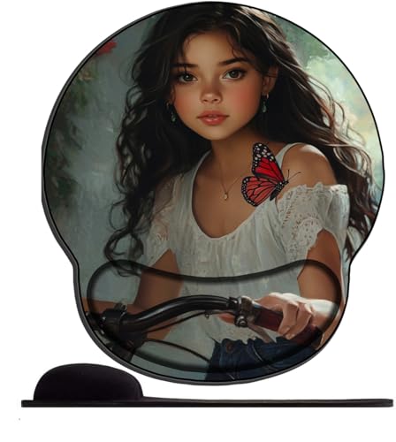 SENDJJ Mauspad mit Gelkissen 25,5 x 23 cm, Mauspad mit Handballenauflage für Computer/PC, Handgelenk Entlastung, Vorbeugung Sehnscheidenentzündung-kleines Mädchen auf dem Fahrrad SENDJJ Mauspad mit Gelkissen 25,5 x 23 cm, Mauspad mit Handballenauflage für Computer/PC, Handgelenk Entlastung, Vorbeugung Sehnscheidenentzündung-kleines Mädchen auf dem Fahrrad von SENDJJ