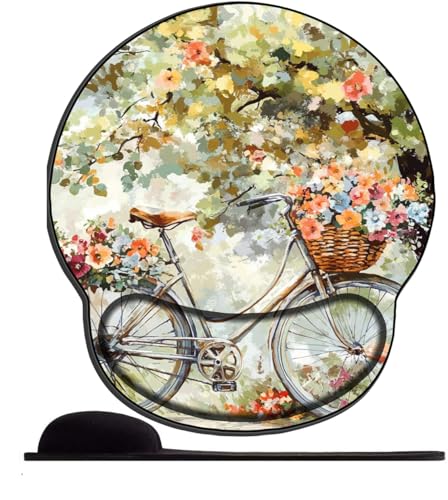 SENDJJ Mauspad mit Gelkissen Fahrrad mit Blumenduft Ergonomisches Wasserdicht Komfort Mausmatte mit Handgelenkpolster Handauflage für Alle Maus Offfice Heim Computer Laptop SENDJJ Mauspad mit Gelkissen Fahrrad mit Blumenduft Ergonomisches Wasserdicht Komfort Mausmatte mit Handgelenkpolster Handauflage für Alle Maus Offfice Heim Computer Laptop von SENDJJ