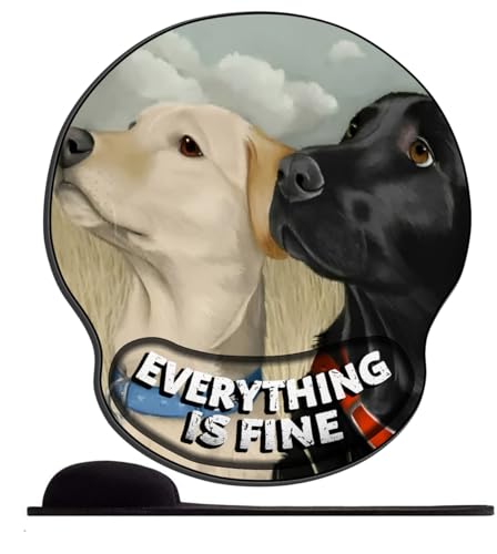 SENDJJ Mauspad mit Gelkissen Zwei Labrador Retriever Ergonomisches Wasserdicht Komfort Mausmatte mit Handgelenkpolster Handauflage für Alle Maus Offfice Heim Computer Laptop von SENDJJ