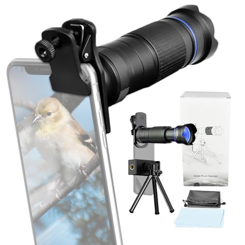 36X HD Teleobjektiv für Smartphones, Mobiles Teleobjektiv mit MINIStativ, Handy Kameraobjektiv für Bild und Videoaufnahmen (Blue) von SENECESLI