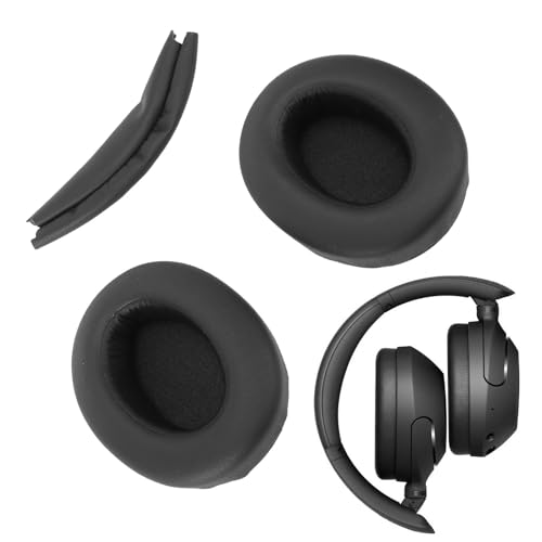 Earpads Kissen Ersatz für WH XB910N Kopfhörer mit Kopfbandabdeckung, Speicherschaumschwamm Headset Ohrpolster Rauschisolation (Black) von SENECESLI