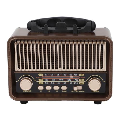 Radio Tragbarer FM SW, Vintage Retro Bluetooth5.4 Lautsprecher mit Einstellbarer Antenne, 1200 -mAh -Akku, Wiederaufladbarer Typ C, Telefonhalter, Support TF -Karte, Aux, USB Radio Tragbarer FM SW, Vintage Retro Bluetooth5.4 Lautsprecher mit Einstellbarer Antenne, 1200 -mAh -Akku, Wiederaufladbarer Typ C, Telefonhalter, Support TF -Karte, Aux, USB von SENECESLI