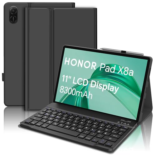 SENGBIRCH Hülle mit Tastatur für Honor Pad X8a 11" 2024 - Magnetisch abnehmbar mit Deutsches QWERTZ Layout Tastatur, Soft TPU und Leder hülle für Honor Pad X8a 11 Zoll 2024, Schwarz SENGBIRCH Hülle mit Tastatur für Honor Pad X8a 11" 2024 - Magnetisch abnehmbar mit Deutsches QWERTZ Layout Tastatur, Soft TPU und Leder hülle für Honor Pad X8a 11 Zoll 2024, Schwarz von SENGBIRCH
