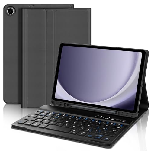 SENGBIRCH Samsung Galaxy Tab A9 hülle mit Tastatur - Samsung Galaxy Tab A9 8.7'' hülle,Tastatur (QWERTZ Layout) mit Stifthalter für Samsung Galaxy Tab A9 von SENGBIRCH