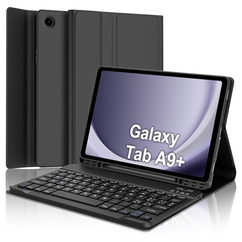 SENGBIRCH Samsung Galaxy tab a9 Plus Tastatur - Samsung Galaxy Tab A9 Plus hülle mit Tastatur (QWERTZ Layout) mit Stifthalter für Samsung Galaxy Tab A9+ von SENGBIRCH
