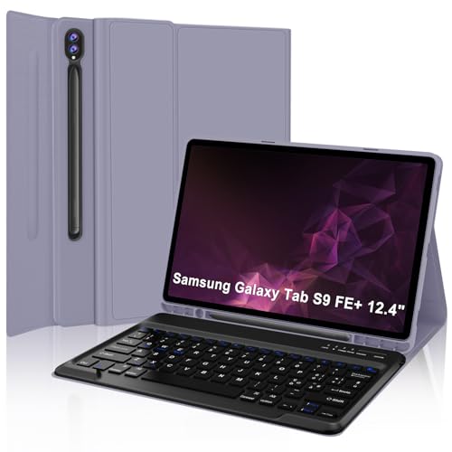 SENGBIRCH Schutzhülle mit Tastatur für Samsung Galaxy Tab S9FE+ 12,4 Zoll, 12,4 Zoll Samsung Tablet S9FE+ mit Bluetooth-Tastatur, italienisches Layout abnehmbar, magnetisch, Violett SENGBIRCH Schutzhülle mit Tastatur für Samsung Galaxy Tab S9FE+ 12,4 Zoll, 12,4 Zoll Samsung Tablet S9FE+ mit Bluetooth-Tastatur, italienisches Layout abnehmbar, magnetisch, Violett von SENGBIRCH