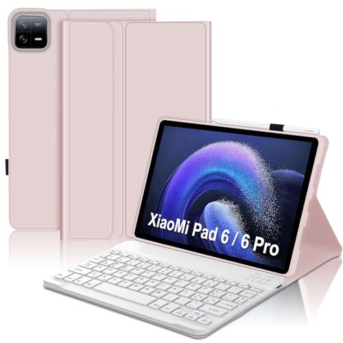 SENGBIRCH Schutzhülle mit Tastatur für Xiaomi Pad 6/6 Pro 11 Zoll - Schutzhülle Xiaomi Pad 6 mit Tastatur, Silm Smart Cove für Xiaomi Pad 6/6 Pro, Bluetooth-Tastatur 5.0 italienisches Layout von SENGBIRCH