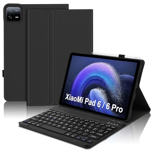 SENGBIRCH Tastatur mit Schutzhülle für Xiaomi Pad 6/6 Pro 11 Zoll, Schutzhülle Xiaomi Pad 6 mit Tastatur, italienisches Layout magnetische Cove Tastatur für Xiaomi Pad 6/6 Pro 11 Zoll, Schwarz SENGBIRCH Tastatur mit Schutzhülle für Xiaomi Pad 6/6 Pro 11 Zoll, Schutzhülle Xiaomi Pad 6 mit Tastatur, italienisches Layout magnetische Cove Tastatur für Xiaomi Pad 6/6 Pro 11 Zoll, Schwarz von SENGBIRCH