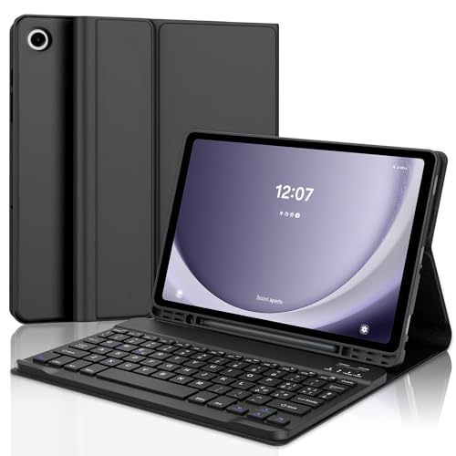 SENGBIRCH Schutzhülle mit italienischer Tastatur für Samsung Galaxy Tab A9+ 11, magnetische Bluetooth-Tastatur mit robuster Schutzhülle für Galaxy Tab A8 10,5 Zoll, kabellose Tablet-Tastatur, Schwarz von SENGBIRCH
