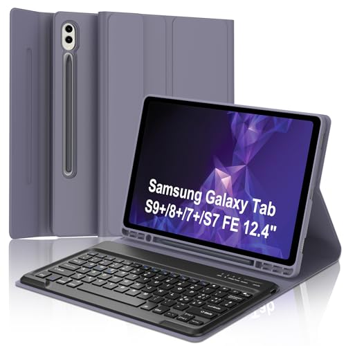 SENGBIRCH Tastatur Samsung Tab S9 Plus mit Schutzhülle für S8+/S7+/S7FE 12,4 Zoll, Schutzhülle Samsung Galaxy Tab S9 Plus mit Tablet-Tastatur, Bluetooth-Tastatur, italienisches magnetisches Layout, von SENGBIRCH