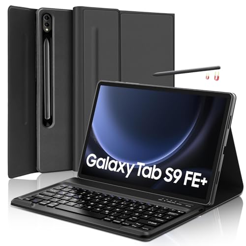 SENGBIRCH Tastaturhülle für Samsung Galaxy Tab S10 Plus/S9 FE+ 12.4'' - QWERTZ Deutsche Tastatur Abnehmbare Bluetooth Wireless Tastatur für Galaxy Tab S9 Plus 12.4'' 2023, Schwarz SENGBIRCH Tastaturhülle für Samsung Galaxy Tab S10 Plus/S9 FE+ 12.4'' - QWERTZ Deutsche Tastatur Abnehmbare Bluetooth Wireless Tastatur für Galaxy Tab S9 Plus 12.4'' 2023, Schwarz von SENGBIRCH