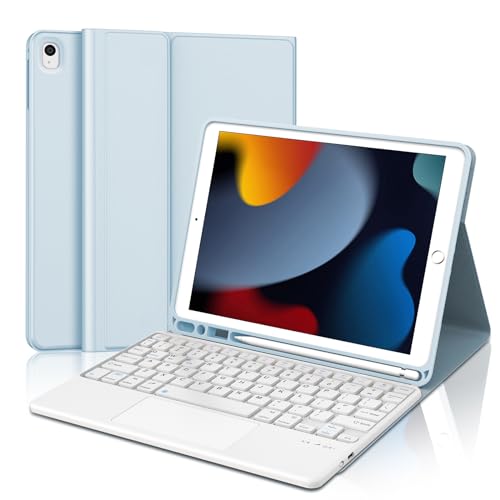 SENGBIRCH Tastaturhülle für iPad 10,2 Zoll 9. Generation (2021)/8. Generation (2020)/7. Generation (2019) mit Touch-Pad, Bluetooth-Tastatur, abnehmbare kabellose Tastatur für iPad Air 3, iPad Pro 10,5 von SENGBIRCH