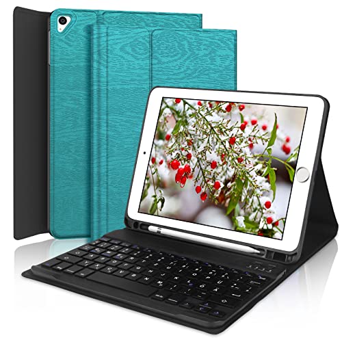 SENGBIRCH iPad 9. Generation hülle mit Tastatur - Beleuchtete Tastatur (QWERTZ Layout) Hülle mit Stifthalter für iPad 10.2 2021/2020/2019(iPad 9th/iPad 8th/iPad 7th Gen.) -GR von SENGBIRCH