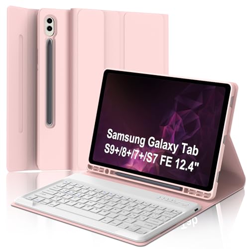 Tastatur Samsung Galaxy Tab S9 Plus mit Hülle für S8+/S7+/S7FE 12,4 Zoll, Schutzhülle Samsung Galaxy Tab S9 Plus mit Tablet-Tastatur, Bluetooth-Tastatur, italienisches magnetisches Layout, abnehmbar, von SENGBIRCH