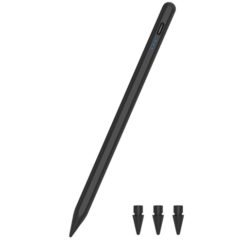 Pencil 2. Generation für iPad 2018-2023, 10 Mins Schnellladung Stylus Stift für iPad 9. & 10. Generation Hochpräzise, Neigung& Palm Rejection Stift für Pro/iPad Mini (schwarz) von SENKUTA