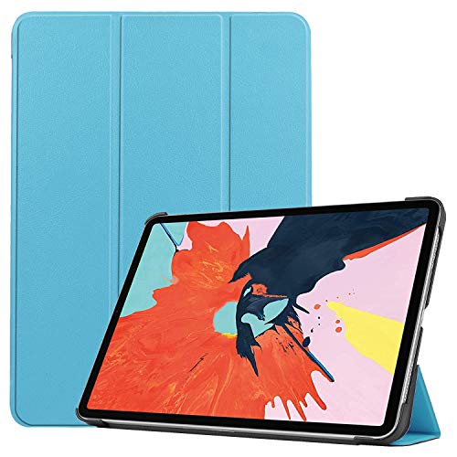 SENLAN 2020 iPad Air4 Hülle, dreifach faltbare Halterung, Smart Leder-Schutzhülle [unterstützt Apple Pencil kabelloses Laden], ultradünn, stoßfest, Abdeckung für 10,9 Zoll (iPad (2020), Himmelblau von SENLAN