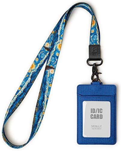 SENLLY Ausweishalter mit Süß Schlüsselband, Vertikale Ausweishülle, ID Kartenhalter Card Badge Holder mit Doppelseitige Kartenfächer von SENLLY