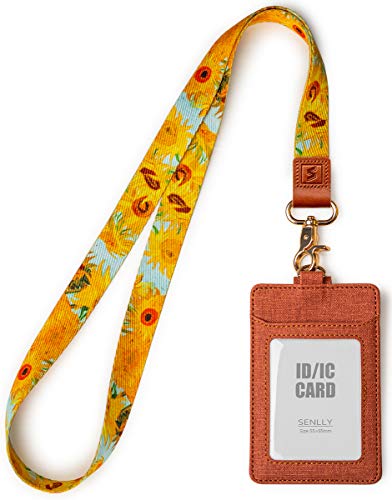 Senlly Ausweishüllen mit Schlüsselband, Id Badge Holder mit 2 Kartenfächern und 1 Durchsichtigen Ausweisfenster von SENLLY