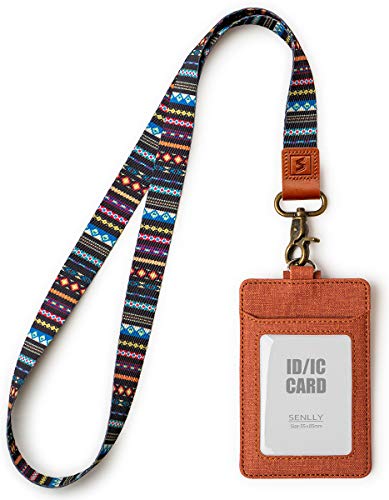 Senlly Ausweishüllen mit Schlüsselband, Id Badge Holder mit 2 Kartenfächern und 1 Durchsichtigen Ausweisfenster von SENLLY