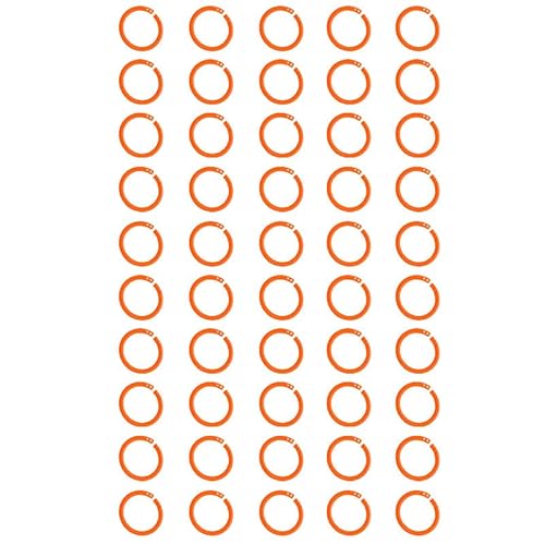 Kunststoff-Ringe für lose Blätter, 28 mm, rund, abnehmbare Buchringe, Bindering für Karteikarten, Notizbuch, Schlüsselanhänger, DIY, Orange, 50 Stück Kunststoff-Ringe für lose Blätter, 28 mm, rund, abnehmbare Buchringe, Bindering für Karteikarten, Notizbuch, Schlüsselanhänger, DIY, Orange, 50 Stück von SENRISE
