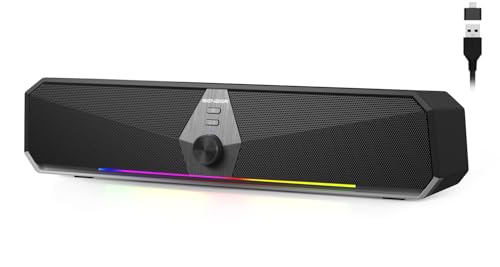 SENZER CS30 PC Lautsprecher,Lautsprecher für PC Computer Lautsprecher Schwarz Pc Soundbar USB Betrieb und Bluetooth Modus für Smartphone und Mobile Geräte,PC (Nicht 3,5mm Jack) von SENZER