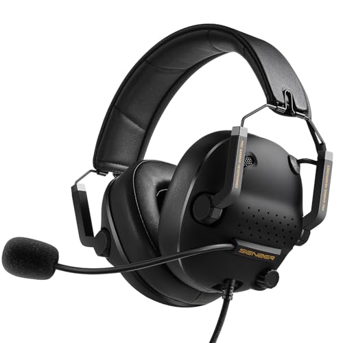 SENZER Gaming Headset Noise Cancelling mit Mikrofon für Xbox One PS5, weiche Memory-Schaumstoffpolsterung, tragbare Faltbare, kabelgebundene Gamer-Kopfhörer mit Mikrofon für Xbox 1 Playstation 4|5 von SENZER