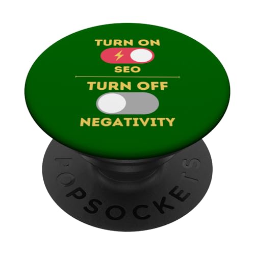 SEO-Design, SEO einschalten, Negativität ausschalten PopSockets Klebender PopGrip von SEO Stuff